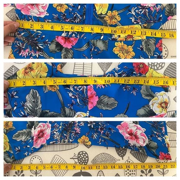 Express Blue Floral Romper - Picture 2 of 7